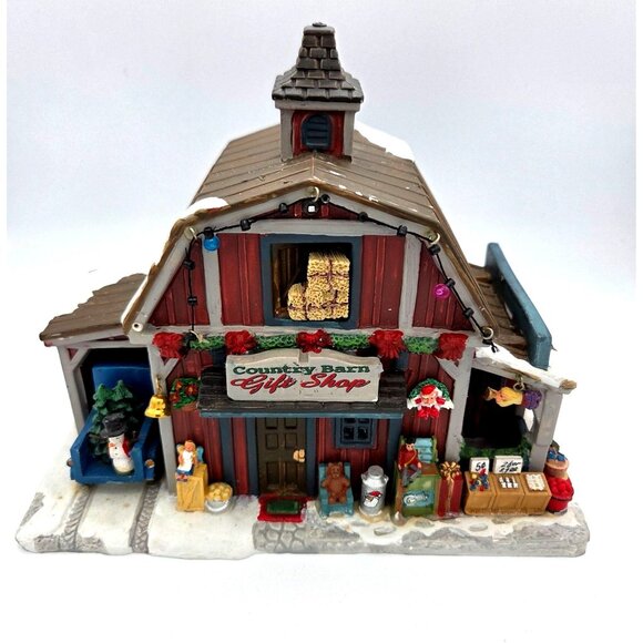 Lemax Country Barn Gift Shop Porcelain Lighted Building christmas Village - Picture 1 of 8
